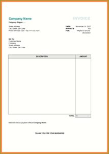 Generic Invoice Template Word
