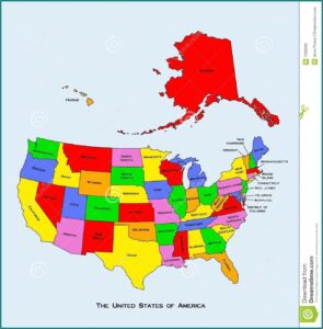 Geographical Map Of The United States Of America