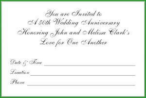 Golden Wedding Anniversary Invitation Templates Free