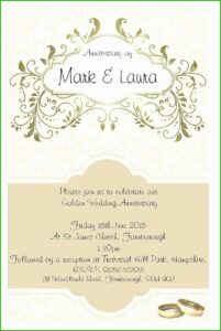 Golden Wedding Anniversary Invitations Templates Uk