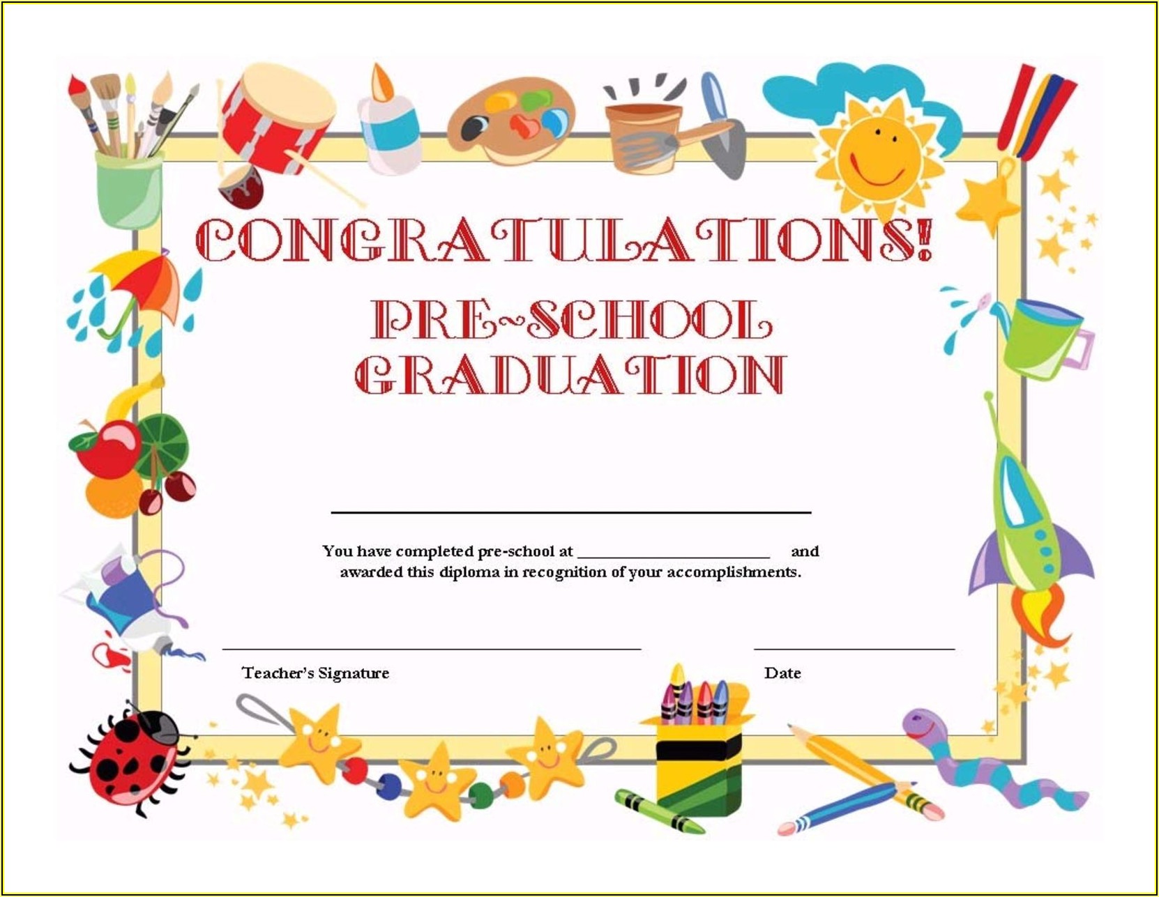 Graduation Certificate Template Free