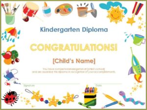 Graduation Certificates Templates For Kindergarten
