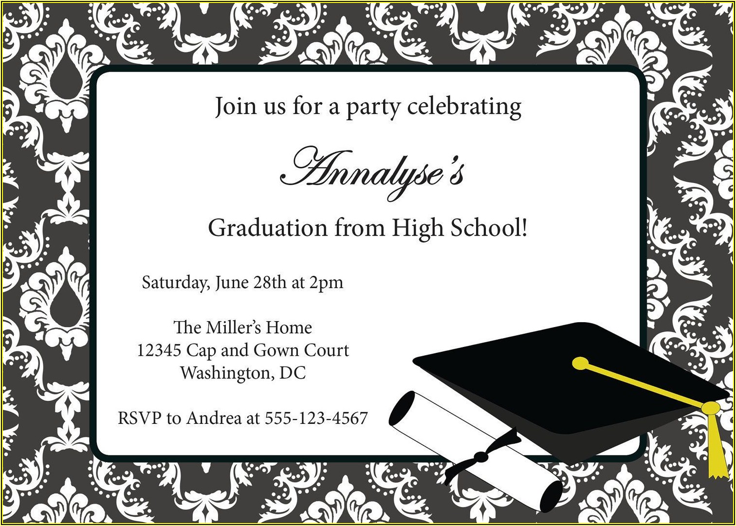 Graduation Invitation Card Template Free Download