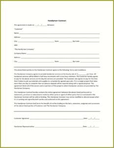 Handyman Invoice Template Word