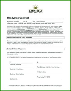 Handyman Service Agreement Template