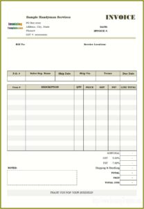 Handyman Service Invoice Template