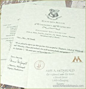 Harry Potter Acceptance Letter Birthday Invitation Template