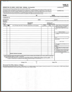 Hazmat Bill Of Lading Form Free