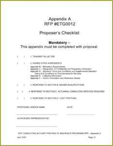 Health Insurance Rfp Templates