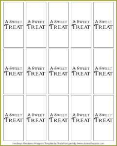 Hershey Mini Candy Bar Wrapper Template