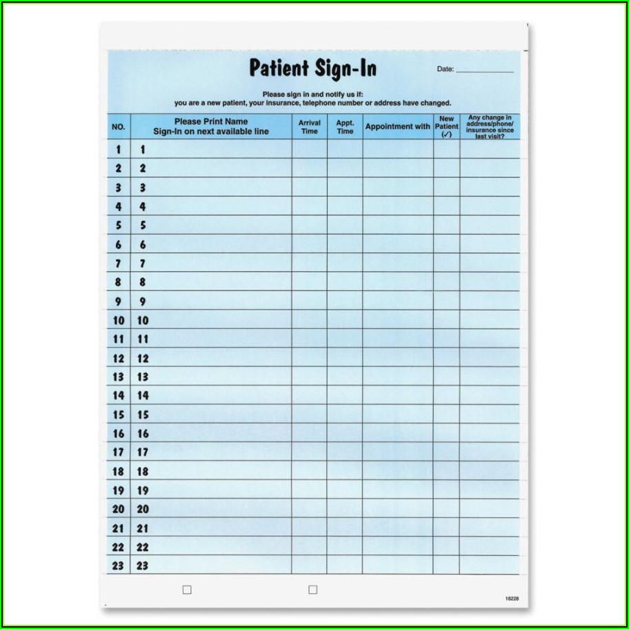 Hipaa Compliant Sign In Sheet Template