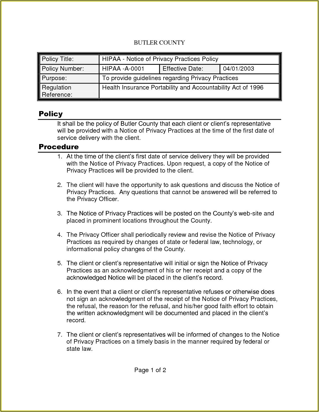 Hipaa Policy And Procedure Manual Template