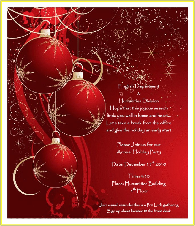 Holiday Party Invitation Templates Free Word