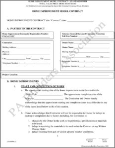 Home Improvement Contract Form