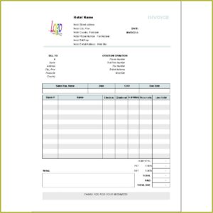 Hotel Invoice Template Free Download