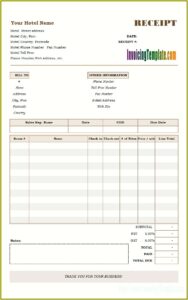 Hotel Invoice Template Word Doc