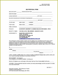 Hvac Bid Proposal Template