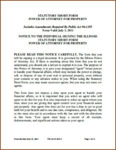 Illinois Durable Power Of Attorney For Finances Form