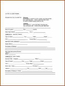 Insurance Claim Form Template Word