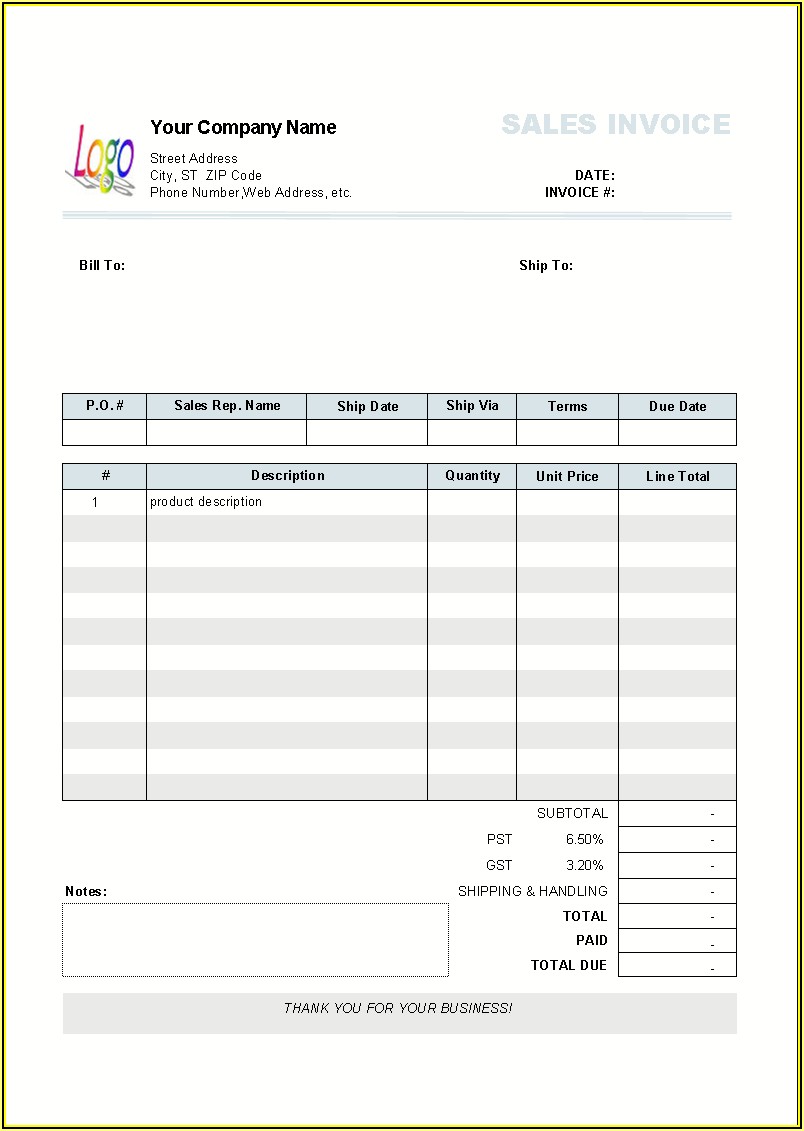 Ios Numbers Invoice Template