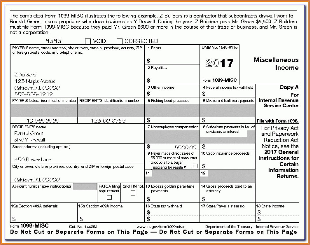 Irs Form 1099 Misc Income 2017