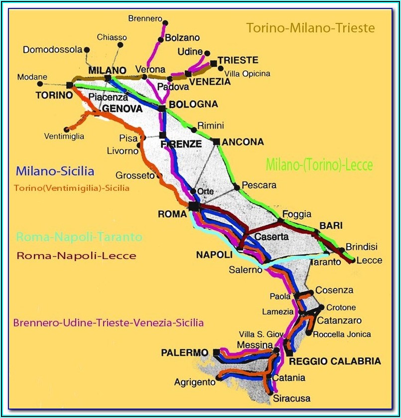 Italy Rail Map Bueker
