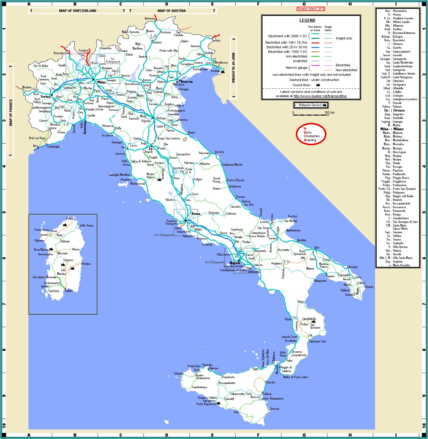 Italy Rail Map