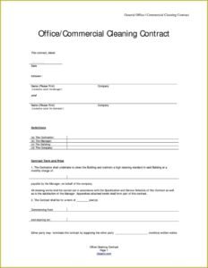 Janitorial Cleaning Contract Template
