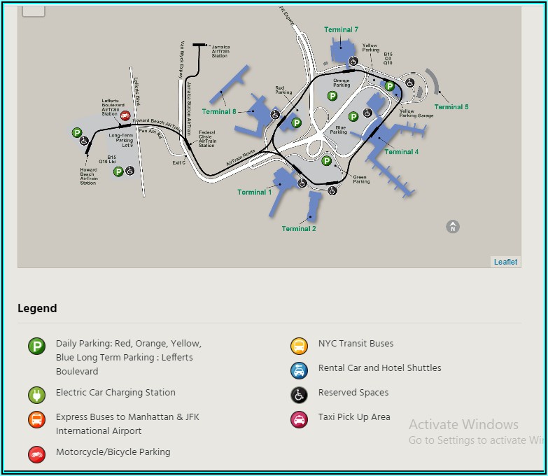 Jfk International Airport Long Term Parking Map