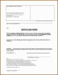 Lake County Illinois Quit Claim Deed Form