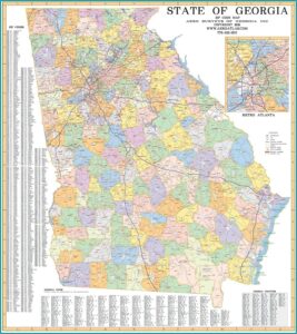 Laminated Wall Map Of Georgia