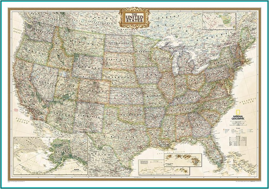 Laminated Wall Map Of United States