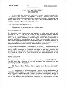 Last Will And Testament Template Free New Zealand
