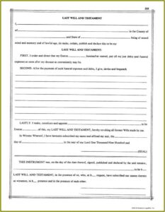 Last Will And Testament Template Free Uk