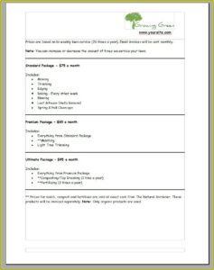 Lawn Care Bid Template Free