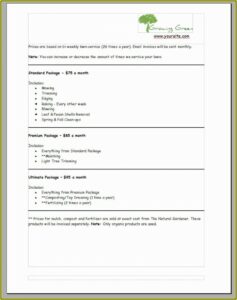 Lawn Service Bid Template