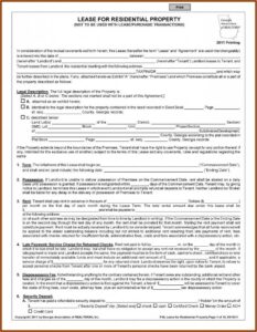 Lease Agreement Form Free Pdf