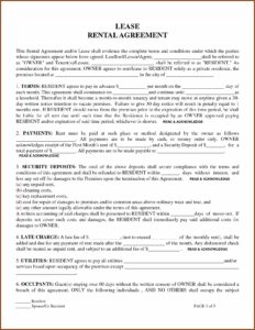 Lease Forms Free Print