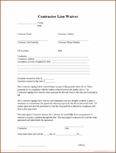 Lien Waiver Forms Free