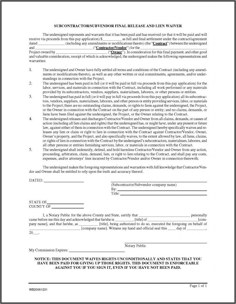Lien Waiver Forms