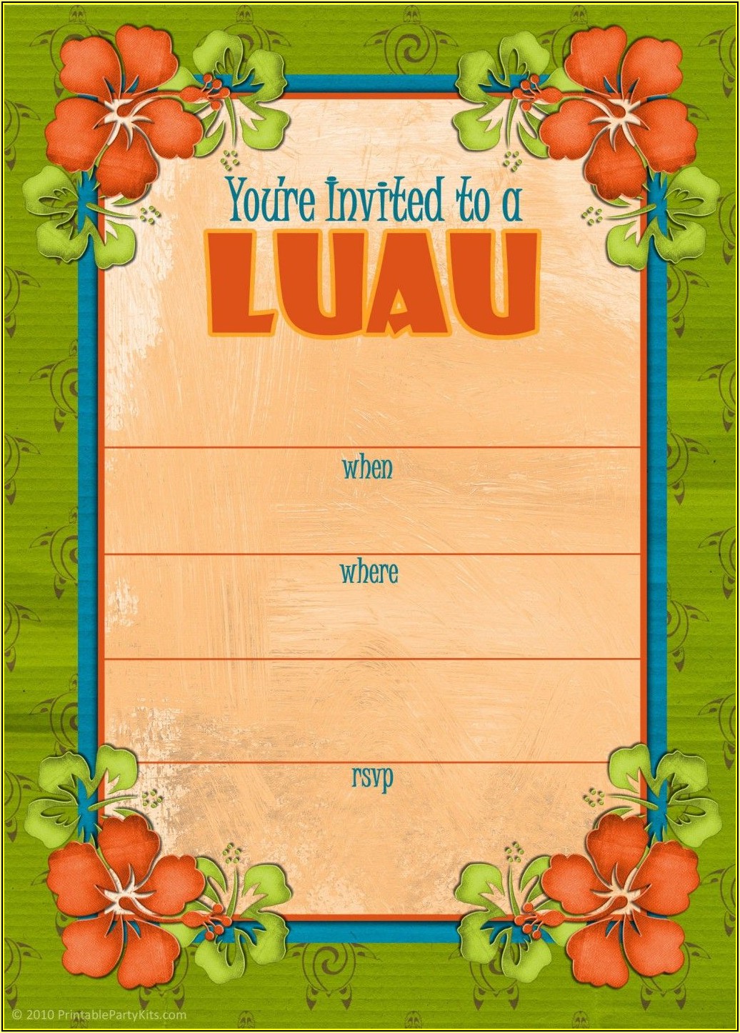 Luau Party Invitations Templates Free