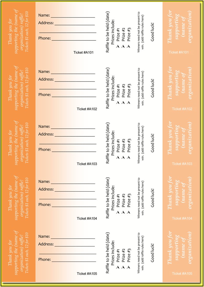 Lucky Draw Ticket Template Serial Numbers