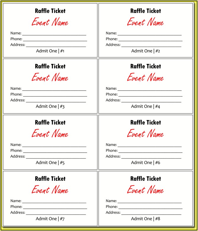 Lucky Draw Ticket Template Word