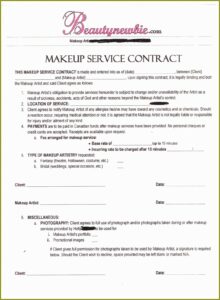 Makeup Artist Contract Template