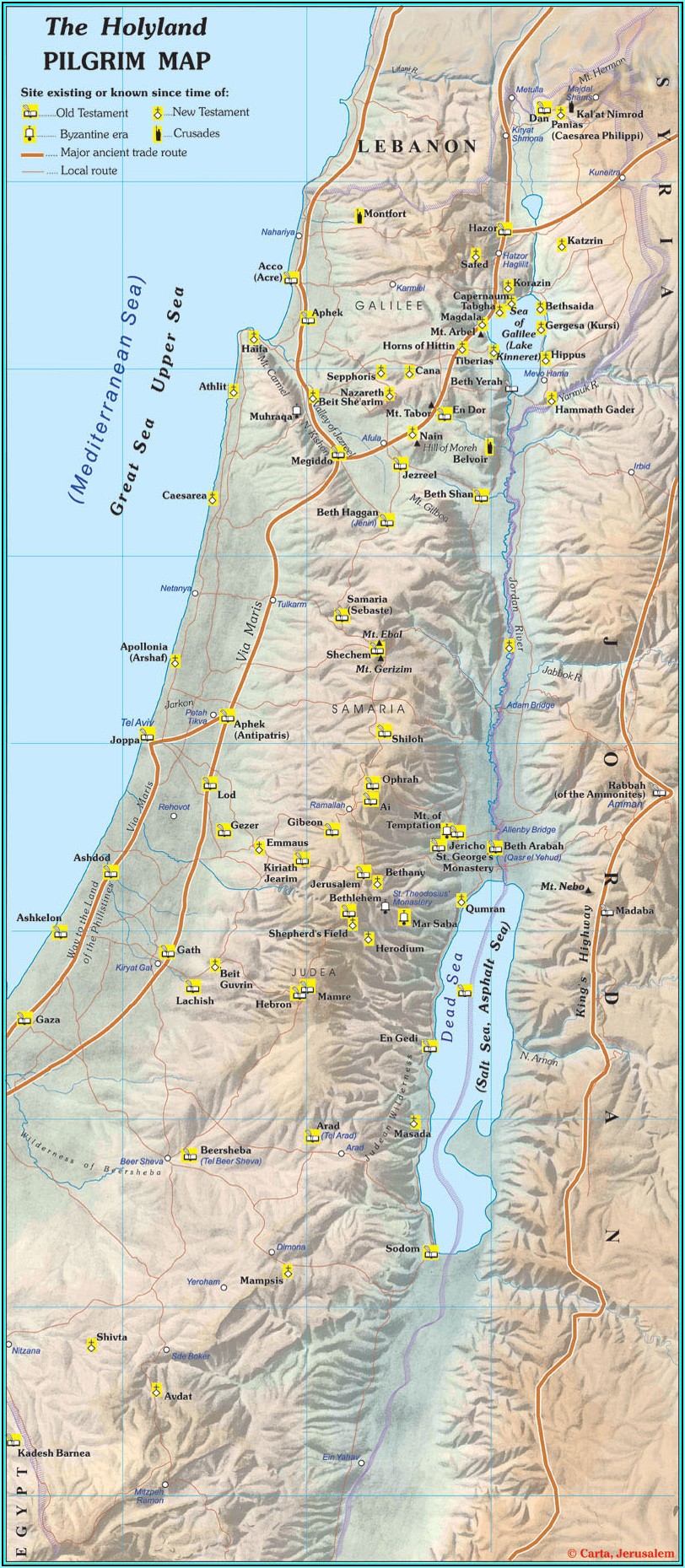 Map Of Holy Lands Today