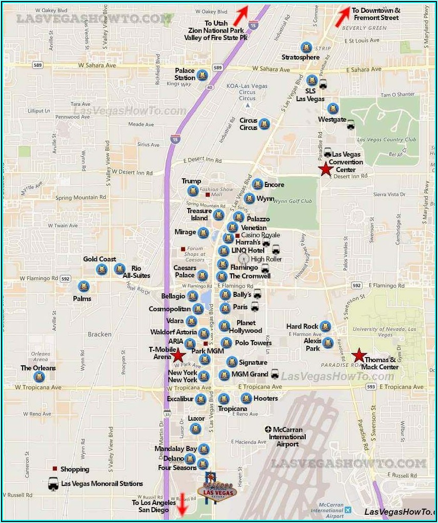 Map Of Hotels On Las Vegas Strip 2020