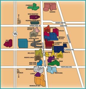 Map Of Hotels On Las Vegas Strip