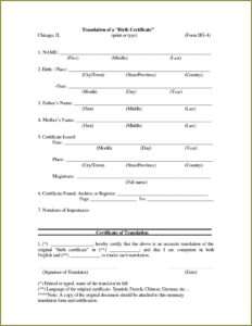 Marriage Certificate Translation Template Spanish To English