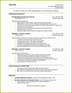 Massage Therapy Resume Template Free