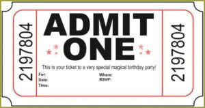 Meal Ticket Template Free